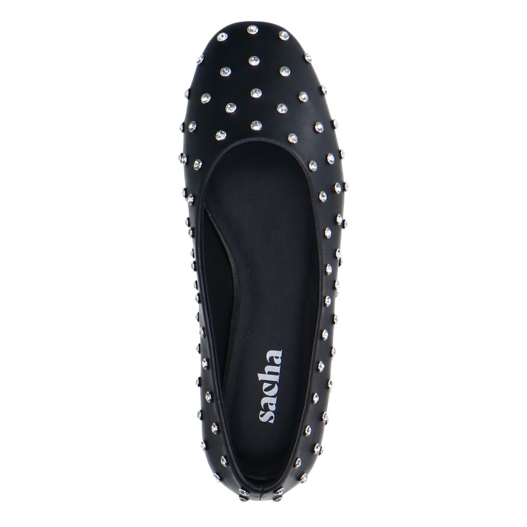 Schwarze Ballerinas mit Nieten