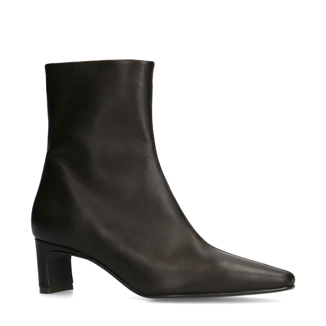 Bottines à talon en cuir - marron foncé