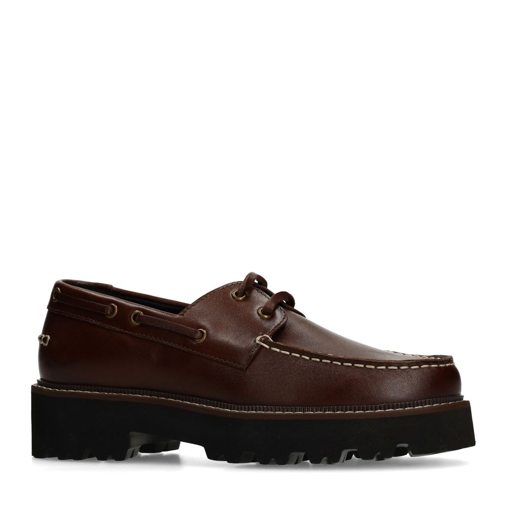 Bruine leren bootschoenen