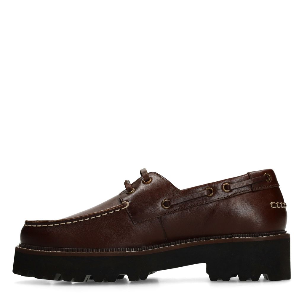 Chaussures bateau en cuir - marron