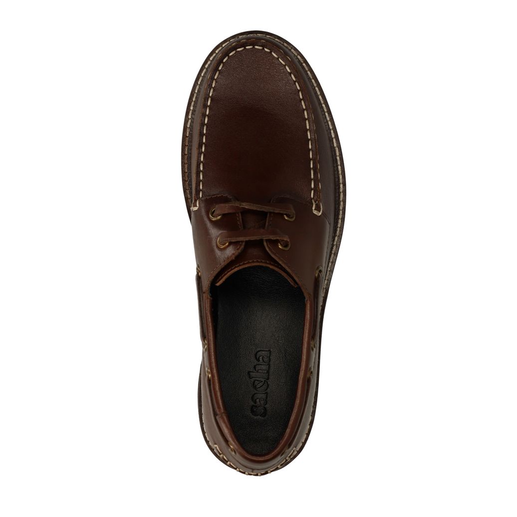 Bruine leren bootschoenen