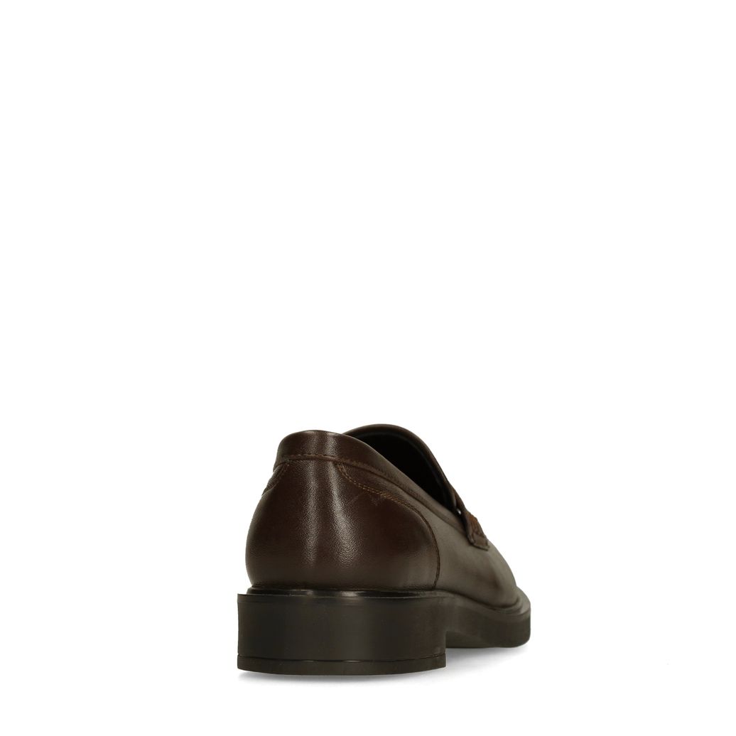 Mocassins en cuir avec effet poils de poney - marron