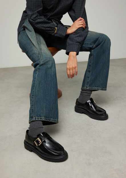 Mocassins en cuir avec boucle - noir