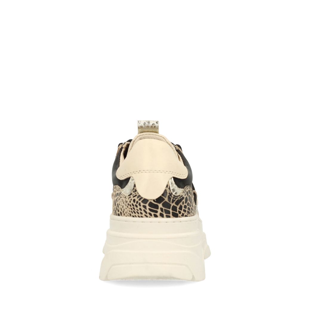 Beige sneakers met animal print details
