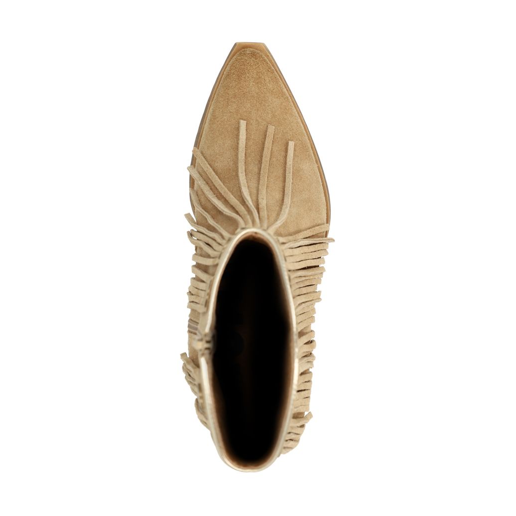 Santiags en daim avec franges - beige
