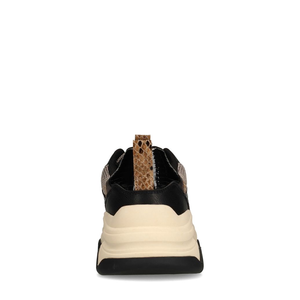 Zwarte sneakers met snake print details
