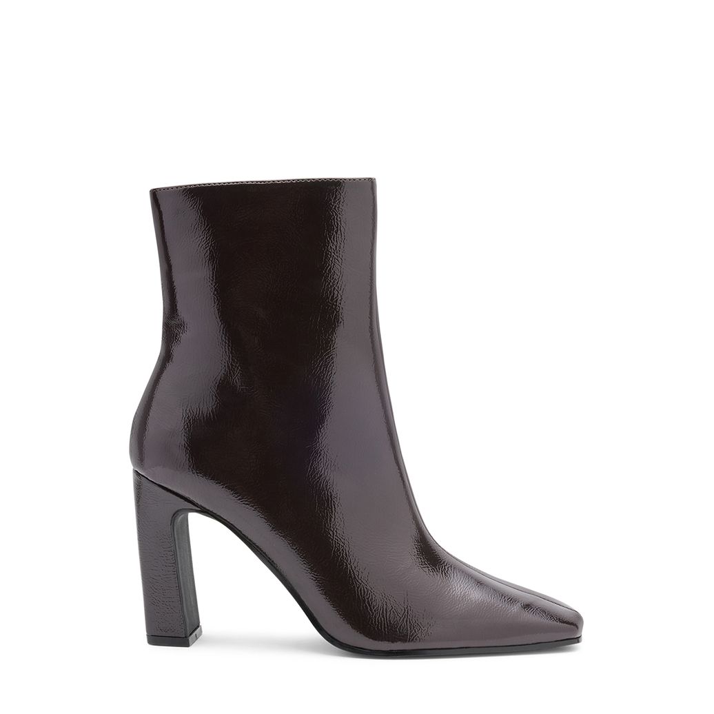 Bottines à talon vernies - rouge