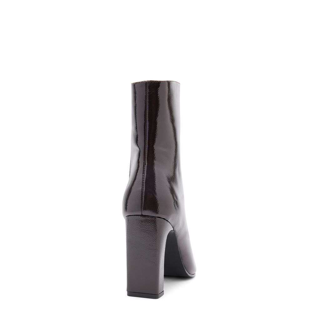 Bottines à talon vernies - rouge