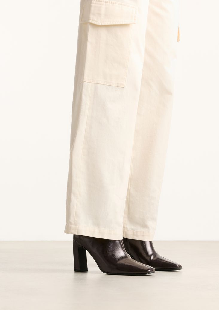 Bottines à talon vernies - rouge
