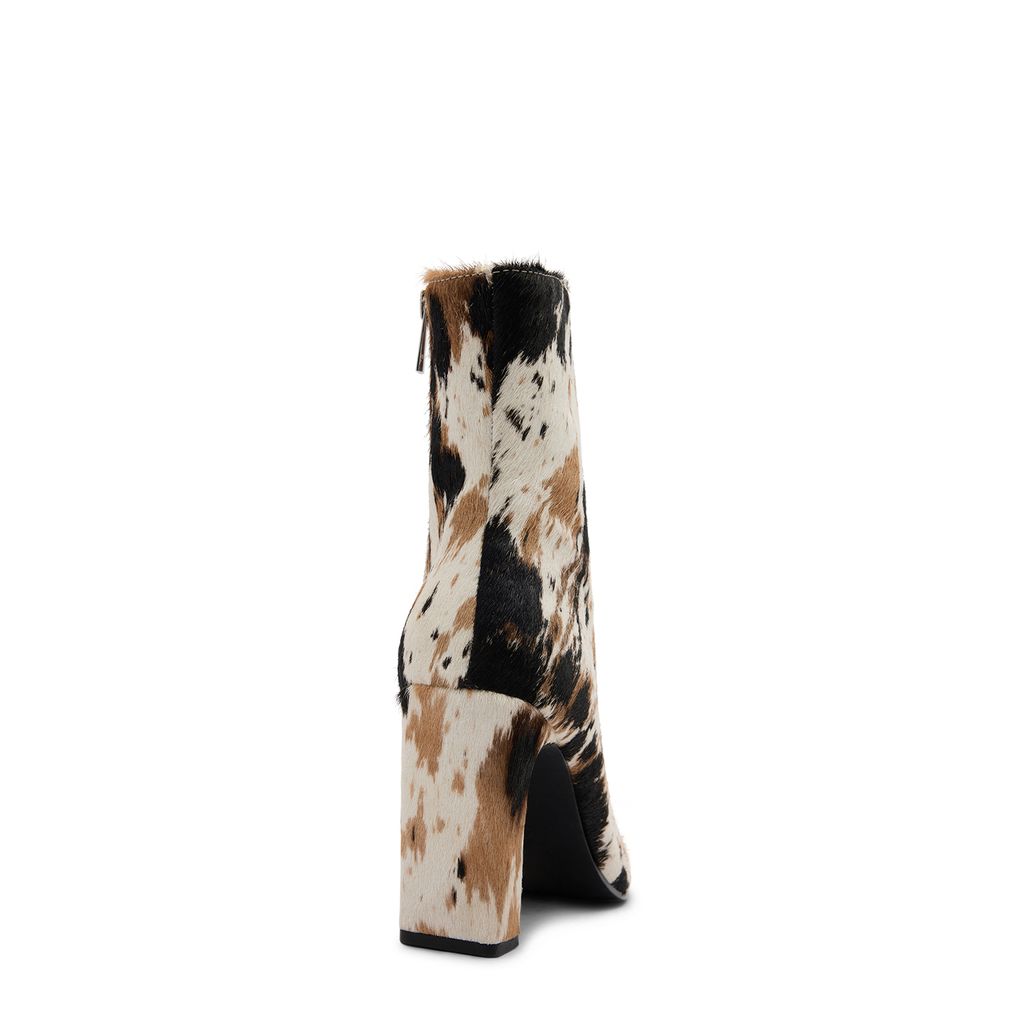 Bottines à talon avec imprimé vache