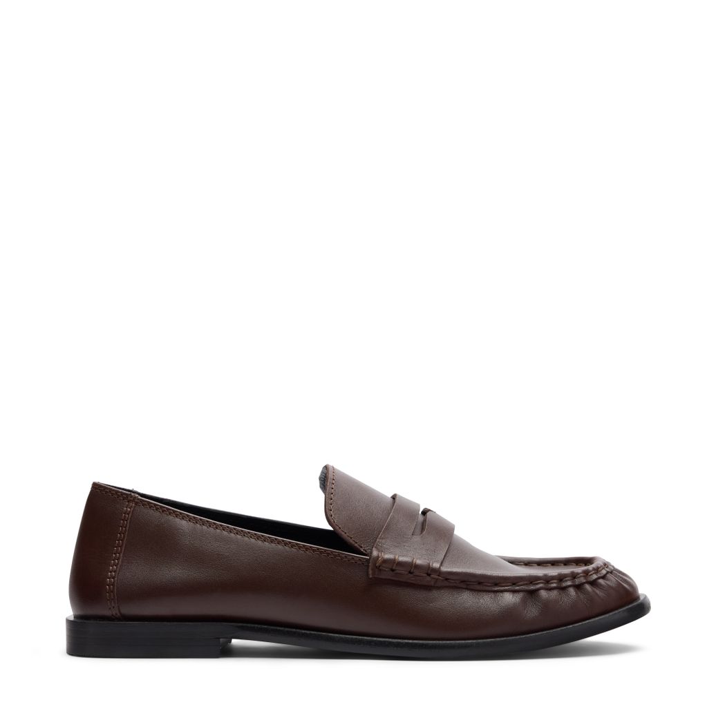 Bruine leren loafers