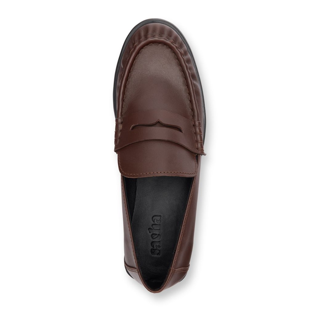 Bruine leren loafers