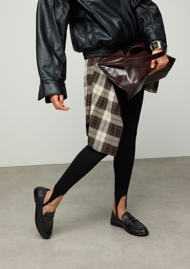 Schwarze Leder-Loafer