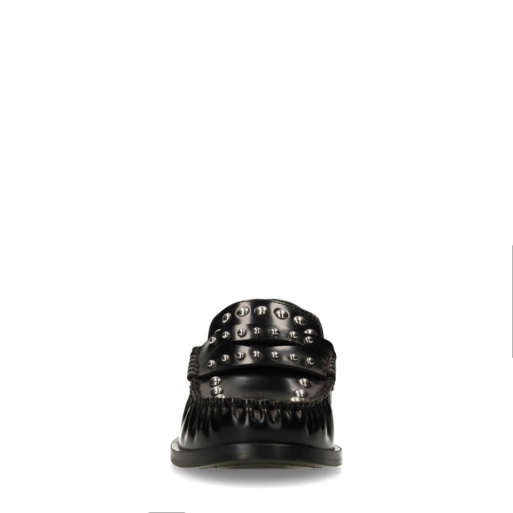 Mocassins en cuir avec clous - noir