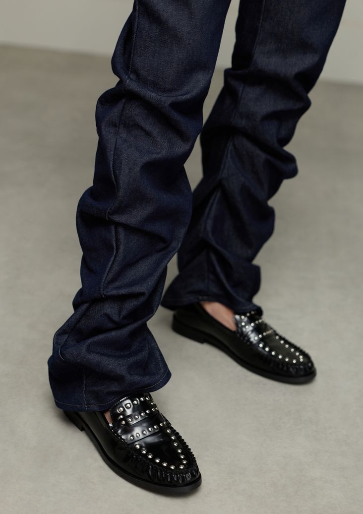 Mocassins en cuir avec clous - noir