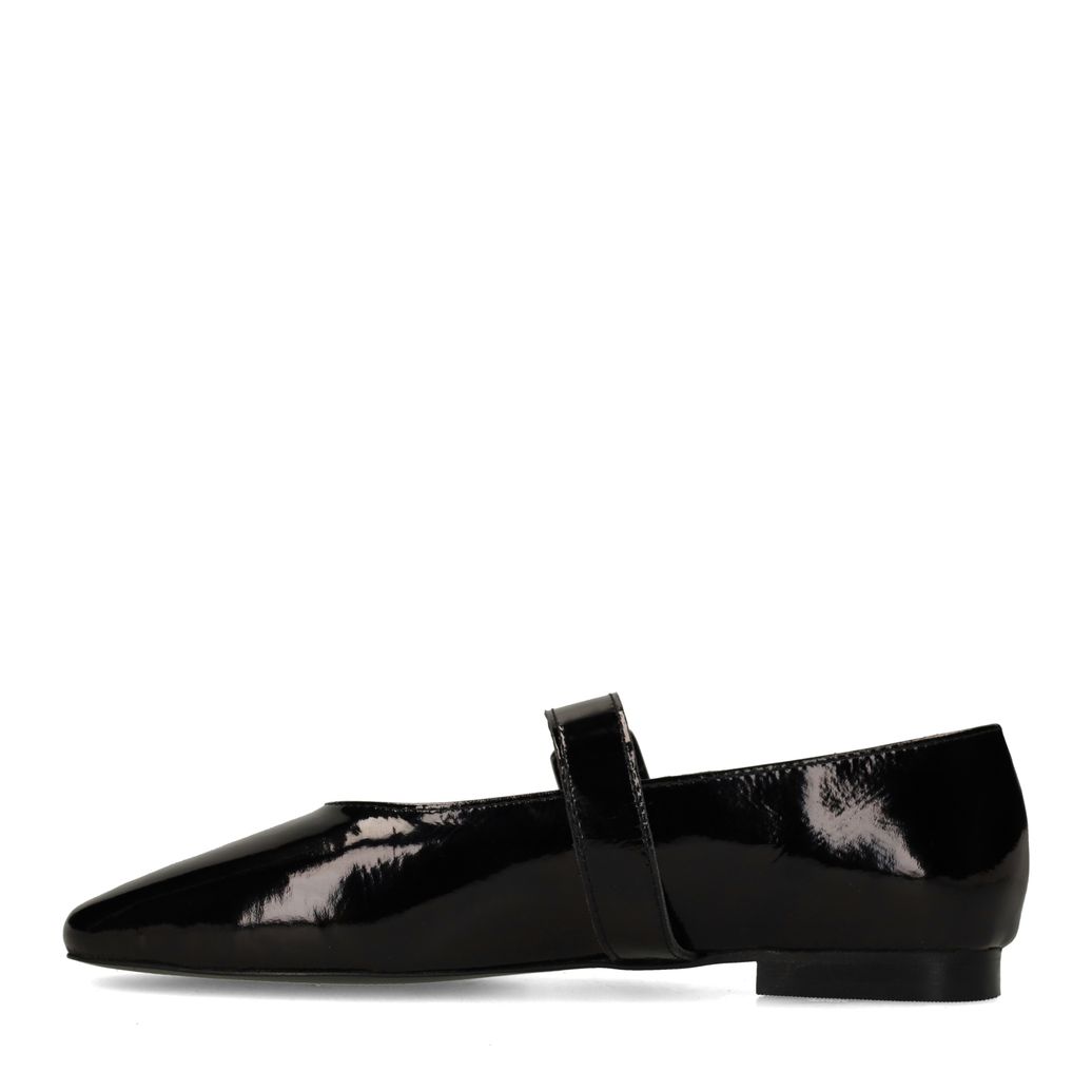 Ballerines en cuir avec boucle - noir