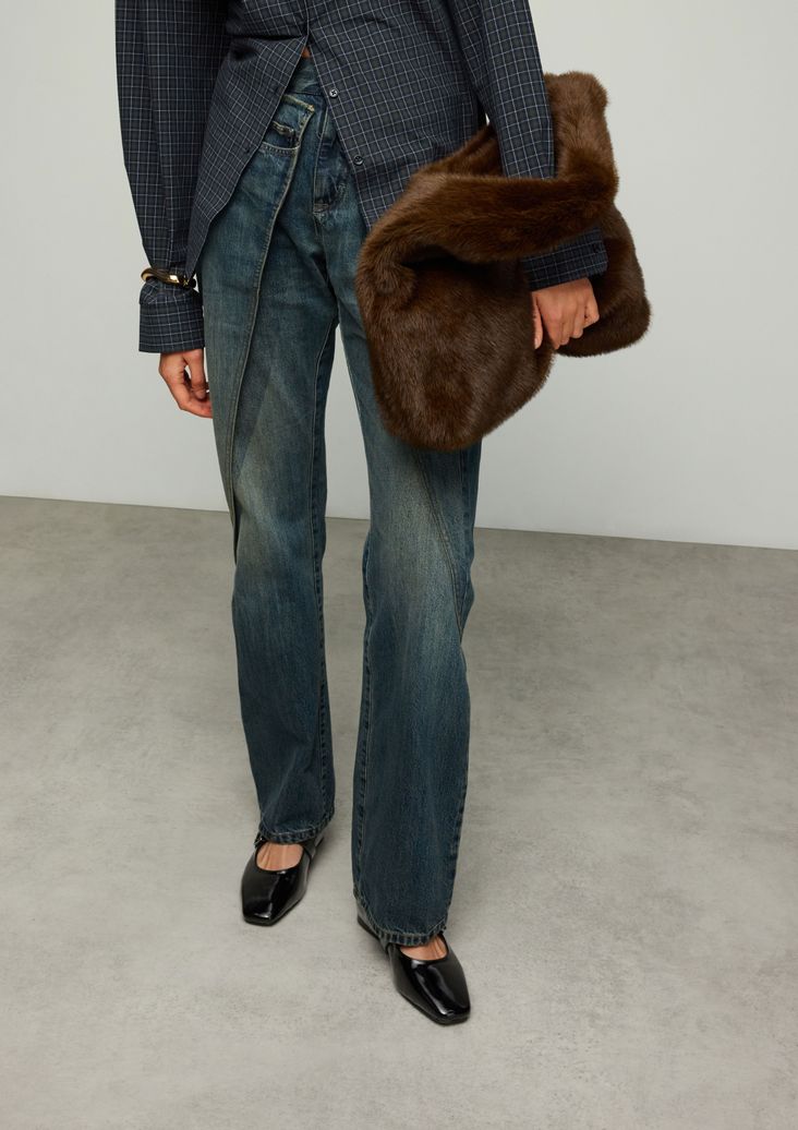 Ballerines en cuir avec boucle - noir