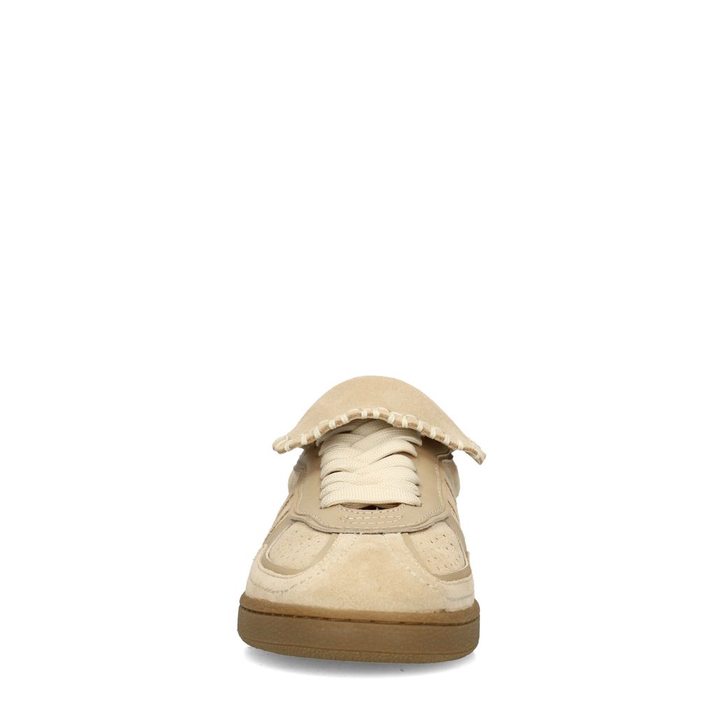 Beigefarbene Veloursleder-Sneaker