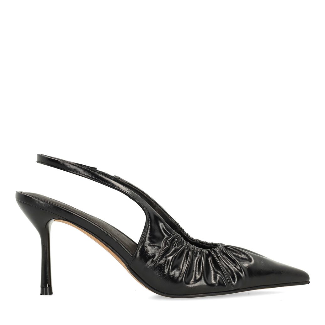Escarpins slingback avec effet plissé - noir