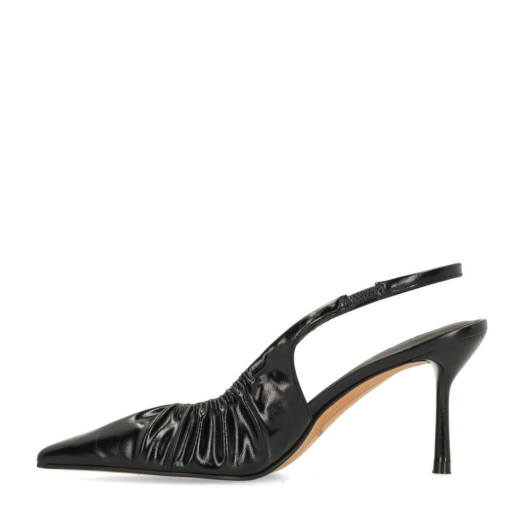 Escarpins slingback avec effet plissé - noir