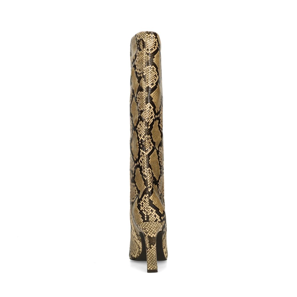 Bottes hautes à talon avec imprimé serpent