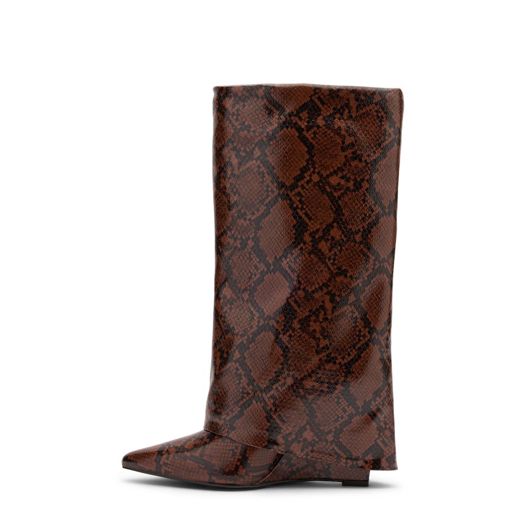 Snake hoge sleehak laarzen met flap