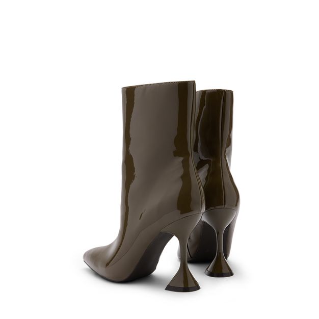 Bottines vernies avec talon entonnoir - vert