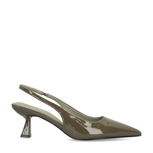 Groene lak slingback pumps