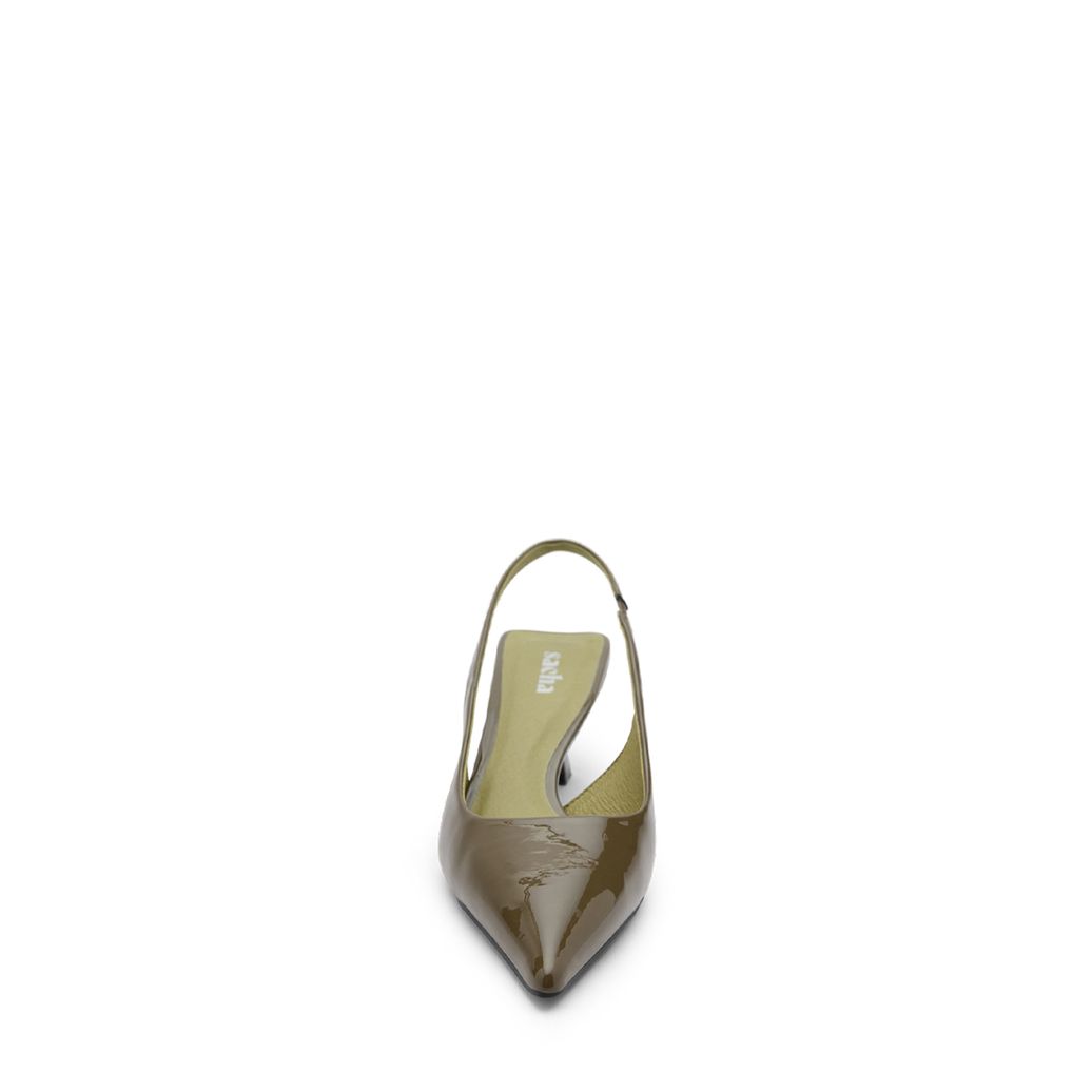 Escarpins slingback vernis - vert