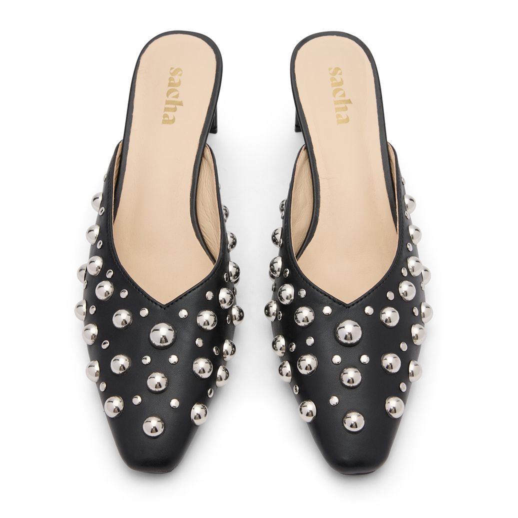 Mules avec clous - noir