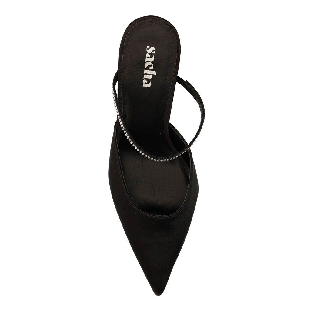 Escarpins avec bande strass - noir