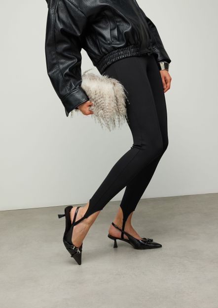 Escarpins slingback avec boucles - noir