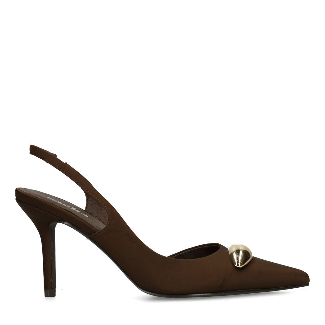 Escarpins slingback avec détail - marron