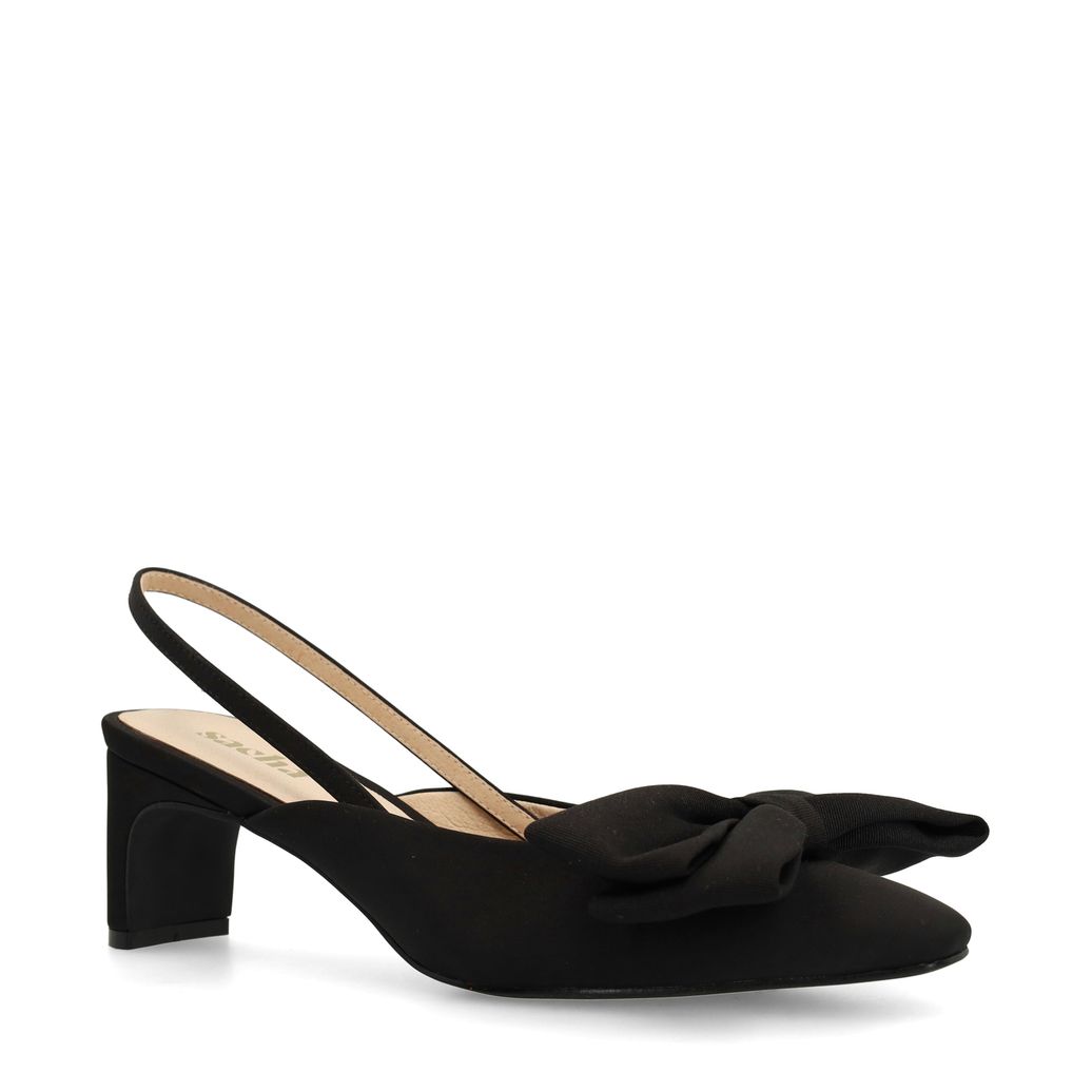 Escarpins slingback avec nœud - noir