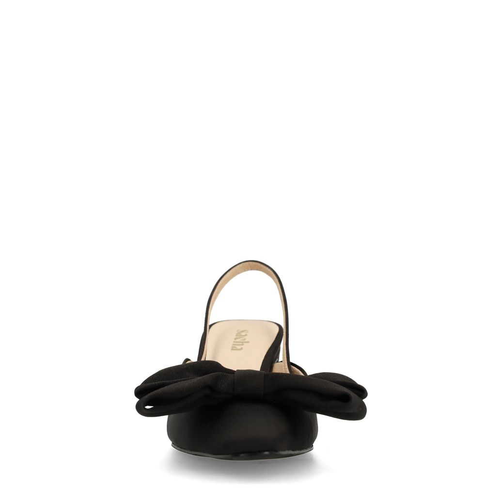 Escarpins slingback avec nœud - noir
