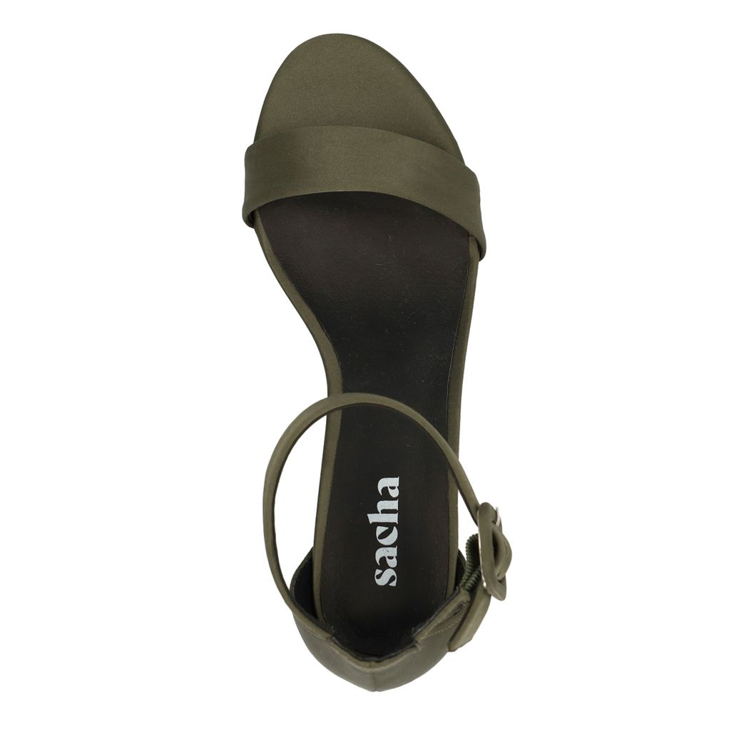 Groene sandalen met hak
