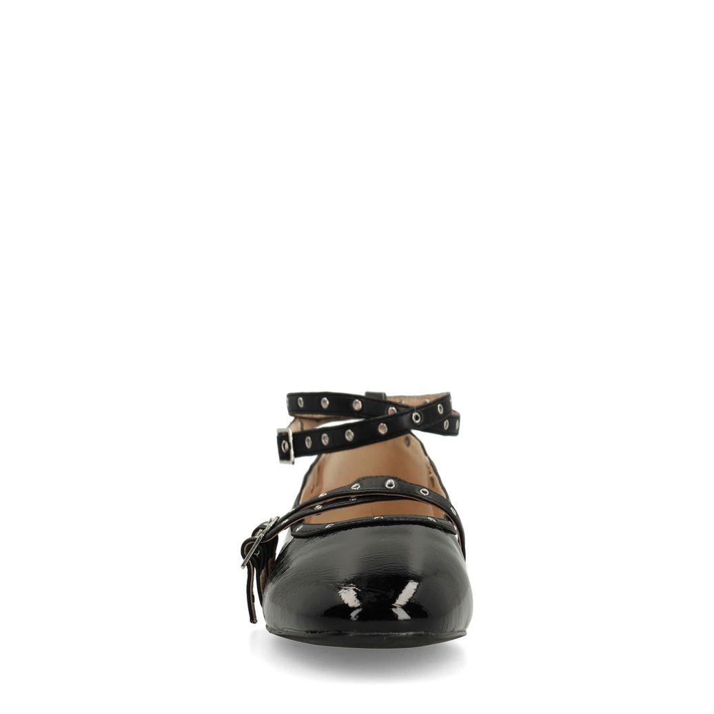 Ballerines vernies avec clous et brides - noir
