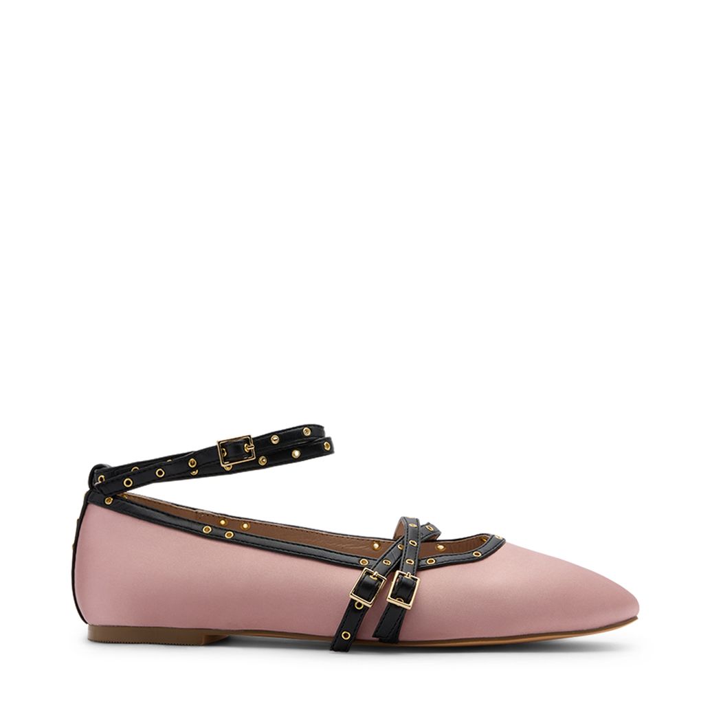 Roze ballerina's met gespen en bandjes