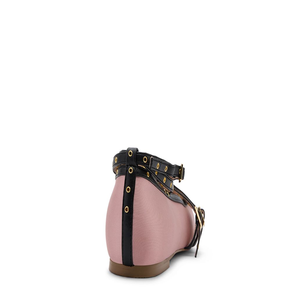 Roze ballerina's met gespen en bandjes
