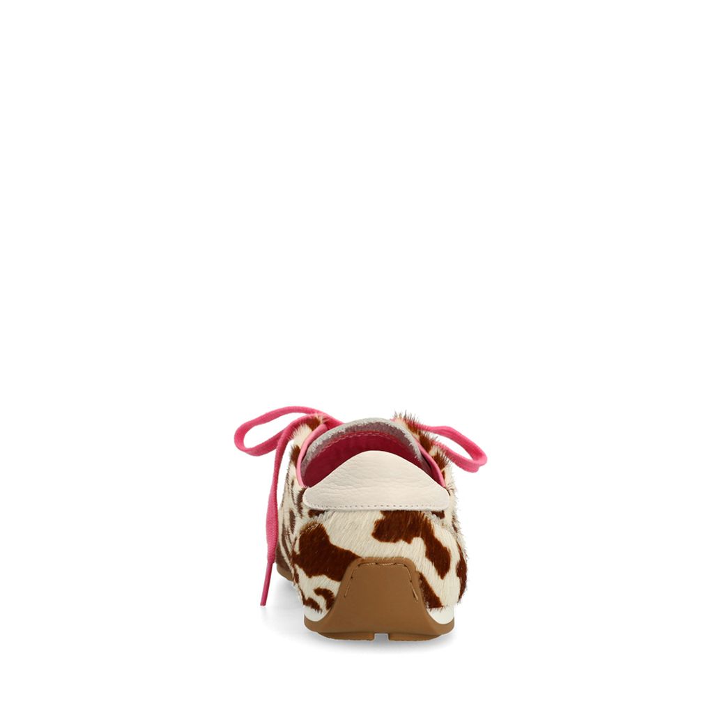 Baskets cow print avec lacets roses