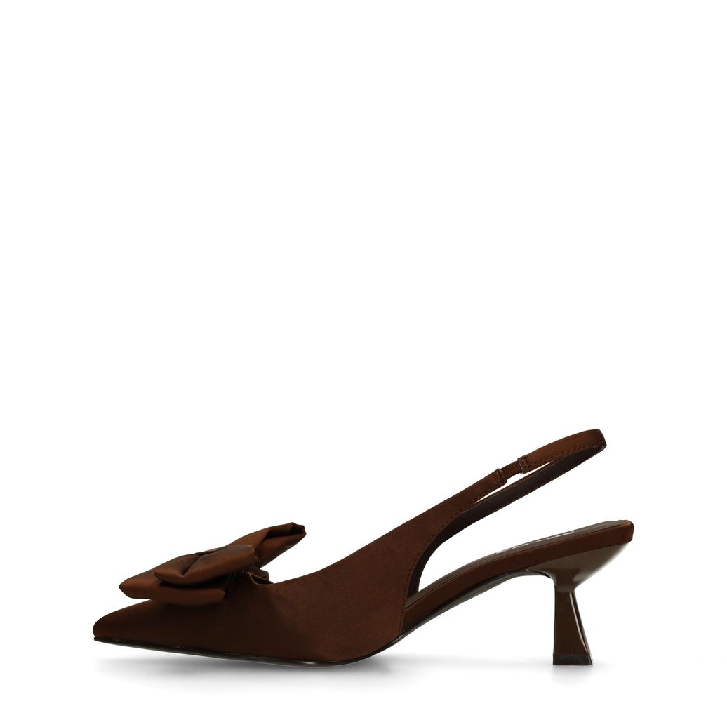 Bruine slingback pumps met strik