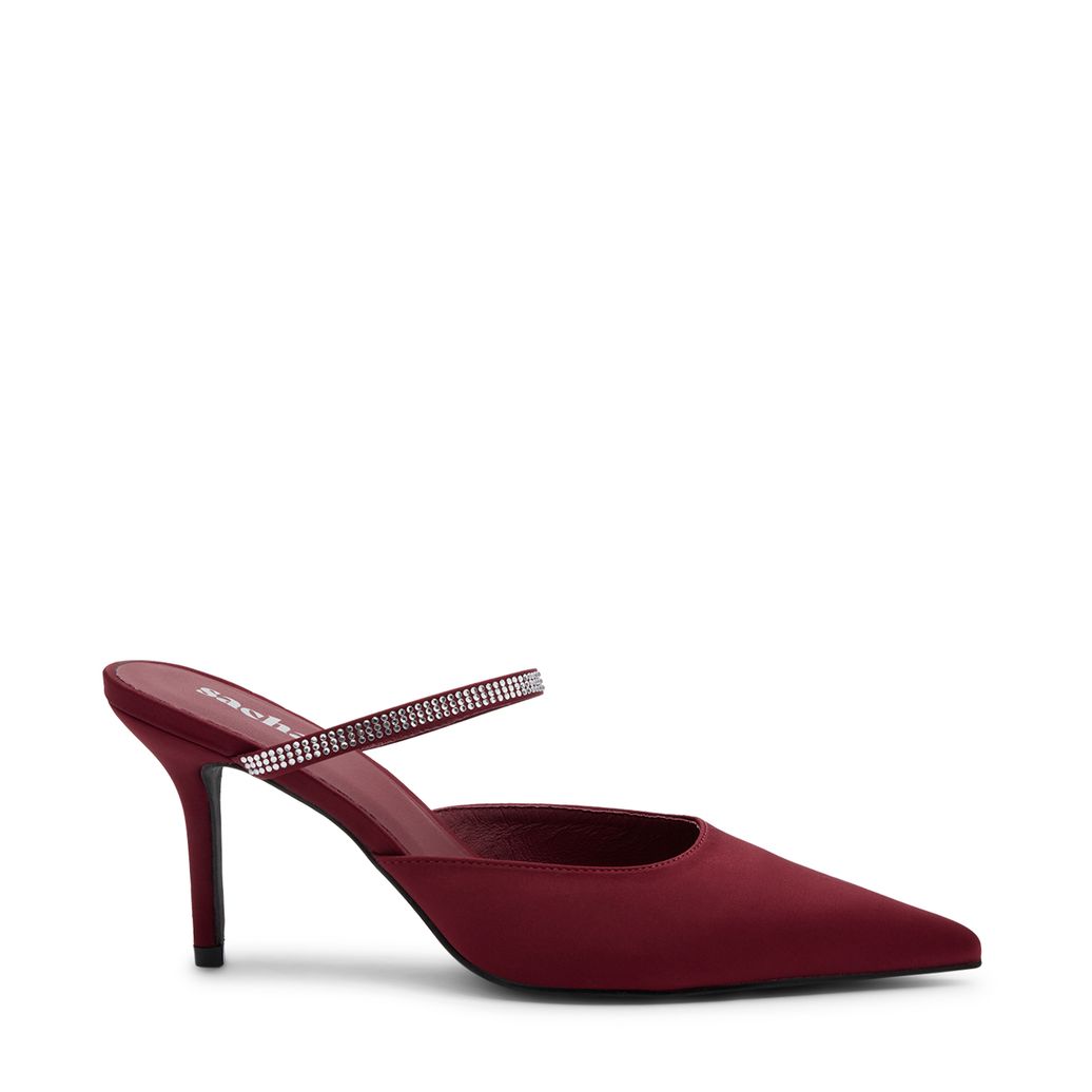 Escarpins avec bande strass - rouge