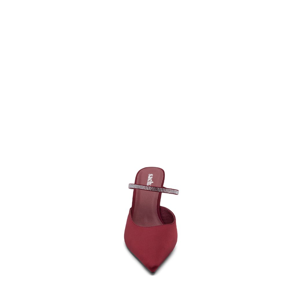 Escarpins avec bande strass - rouge