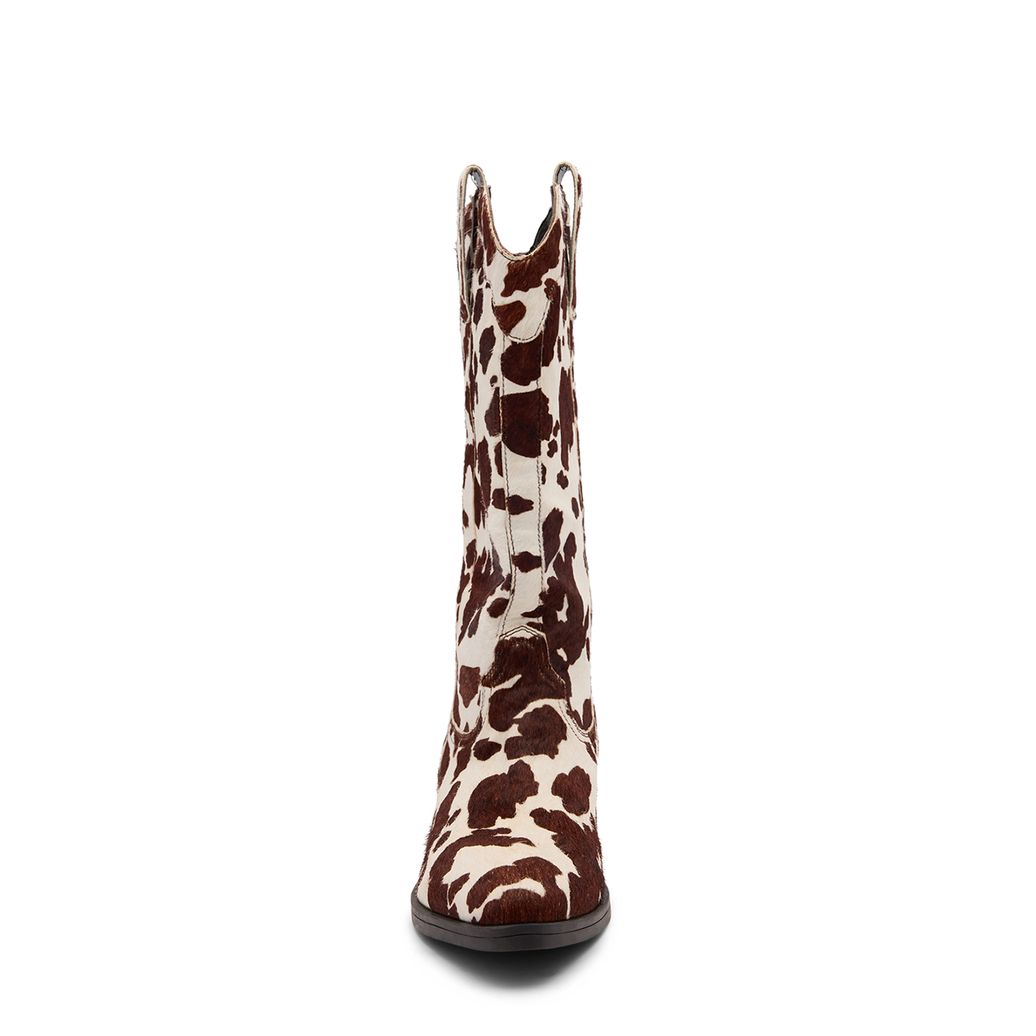 Santiags avec imprimé vache - marron