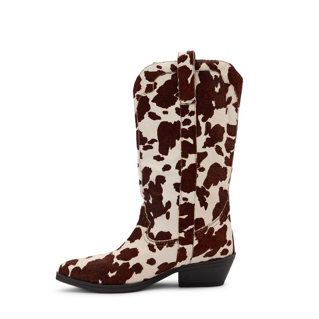 Bruine cow print cowboylaarzen
