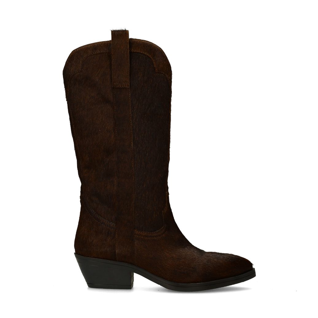 Braune Cowboystiefel aus Pony Hair