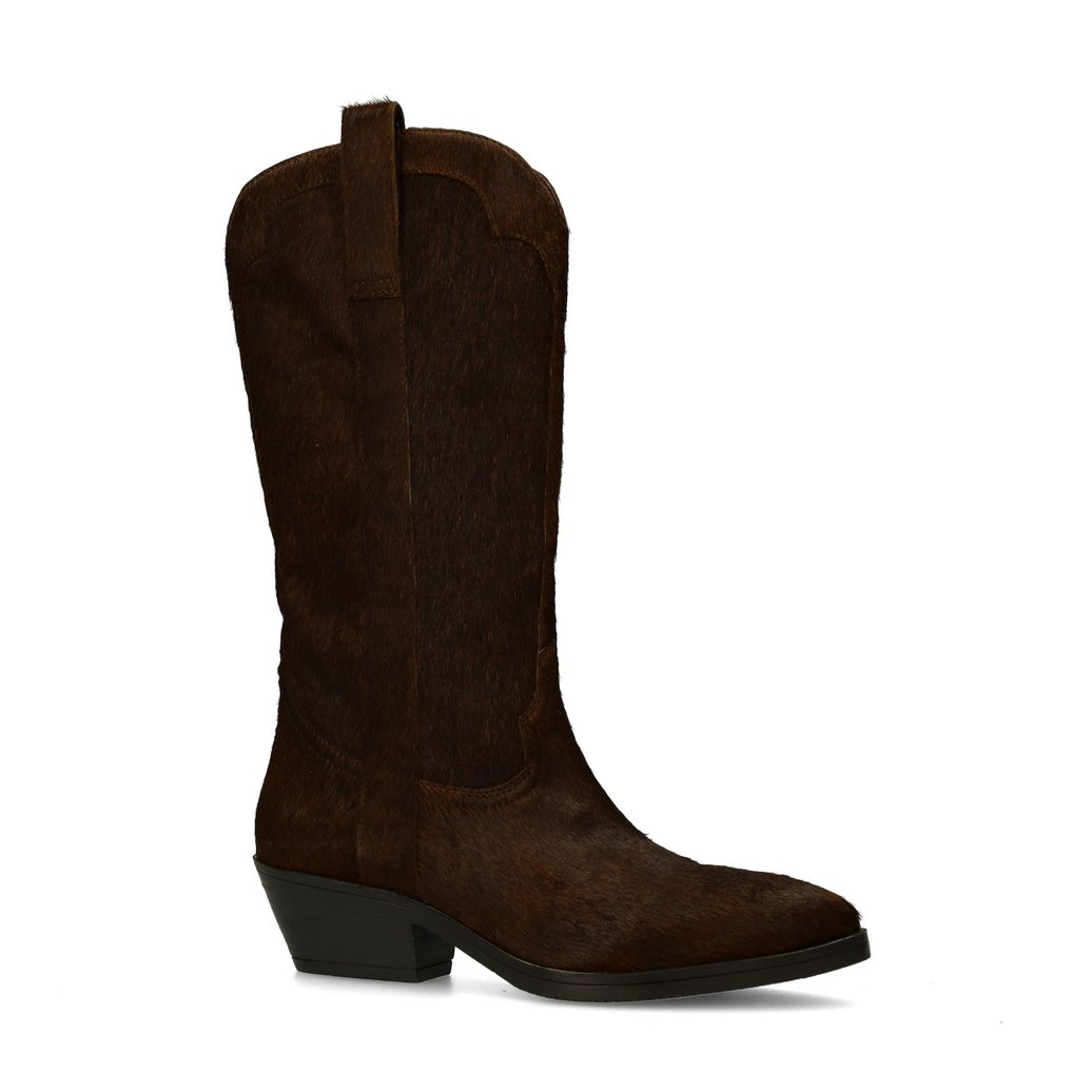 Braune Cowboystiefel aus Pony Hair