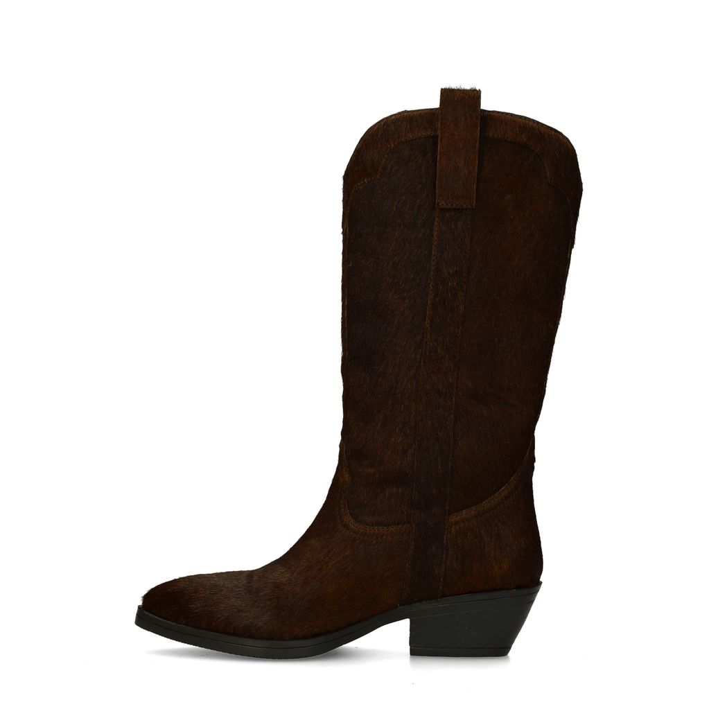 Braune Cowboystiefel aus Pony Hair