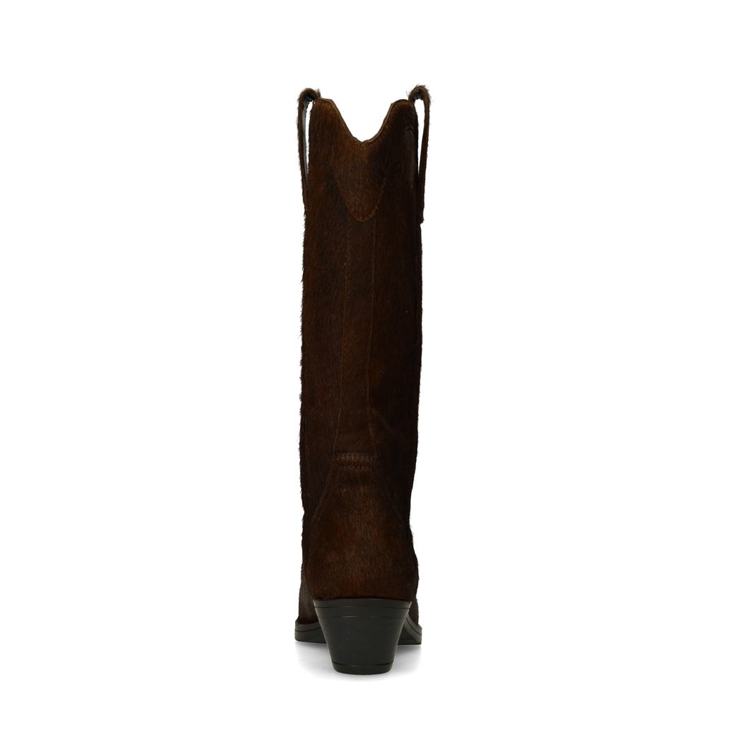 Braune Cowboystiefel aus Pony Hair