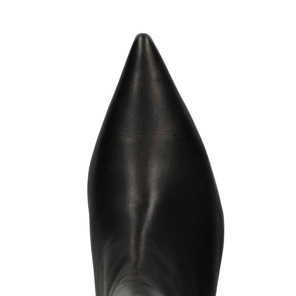 Bottes hautes en cuir avec petit talon - noir
